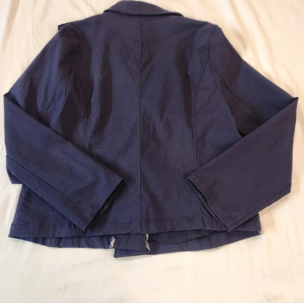 Eden Society Women's Navy Utility Jacket Size 2XL Pockets‎ Military Snap Buttons